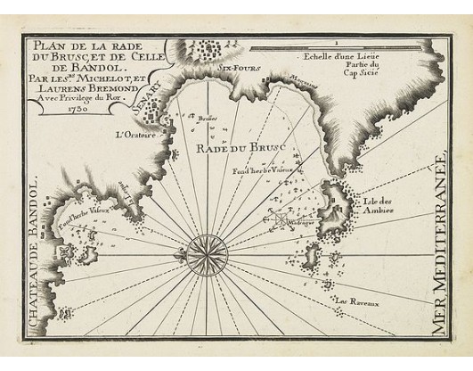 MICHELOT, H. / BREMOND, L. - Plan de la Rade du Brusc, et de celle de Bandol. MICHELOT, H. / BREMOND, L. - Plan de la Rade du Brusc, et de celle de Bandol.