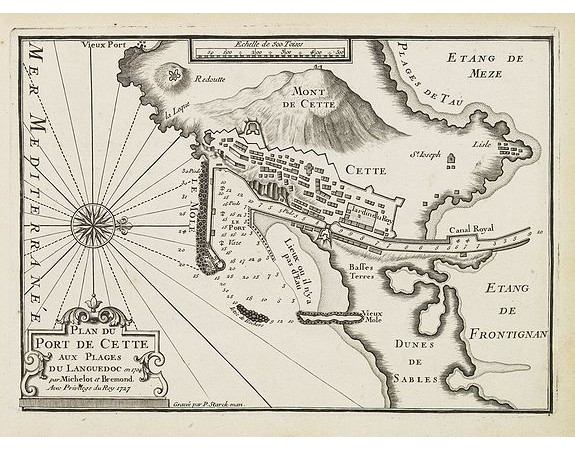 MICHELOT, H. / BREMOND, L. -  Plan du Port de Cette (Sète) aux plages du Languedoc.