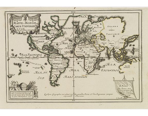 FER,N. De -  Mappe-Monde ou carte Universelle..