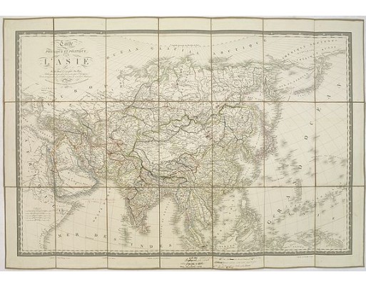 BRUÉ, A. H. - Carte physique et politique de l'Asie. BRUÉ, A. H. - Carte physique et politique de l'Asie.