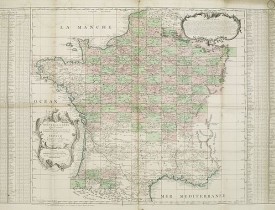 CASSINI DE THURY, César-François. / MARALDI, G. D. - Nouvelle carte qui comprend les principaux triangles qui servent de fondement à la description géométrique de la France.