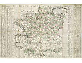 CASSINI DE THURY, César-François. / MARALDI, G. D. - Nouvelle carte qui comprend les principaux triangles qui servent de fondement à la description géométrique de la France.