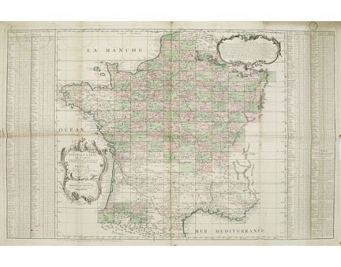 CASSINI DE THURY, César-François. / MARALDI, G. D. - Nouvelle carte qui comprend les principaux triangles qui servent de fondement à la description géométrique de la France.
