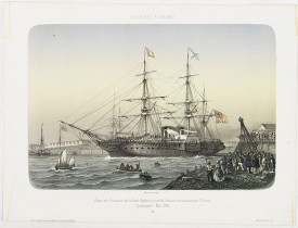 LEBRETON, L. -  AFFAIRES D'ORIENT Départ des Grenadiers de la Garde Anglaise, à bord du Steamer transatlantique l'Orenoco. . .