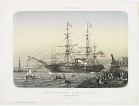 LEBRETON, L. -  AFFAIRES D'ORIENT Départ des Grenadiers de la Garde Anglaise, à bord du Steamer transatlantique l'Orenoco. . . LEBRETON, L. -  AFFAIRES D'ORIENT Départ des Grenadiers de la Garde Anglaise, à bord du Steamer transatlantique l'Orenoco. . .