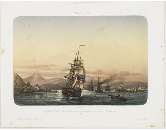 LEBRETON, L. - ANGLAIS 1833 Entrée des Dardanelles, L'avant-Garde de l'escadre Anglaise franchit le détroit, Novembre 1853. LEBRETON, L. - ANGLAIS 1833 Entrée des Dardanelles, L'avant-Garde de l'escadre Anglaise franchit le détroit, Novembre 1853.