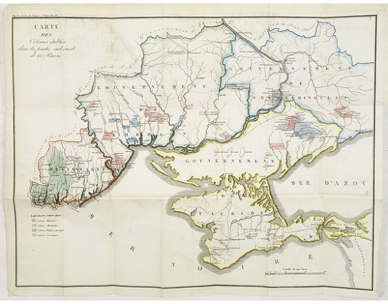MALTE-BRUN. - Carte des Colonies établies dans la partie Sud-Ouest de la Russie. MALTE-BRUN. - Carte des Colonies établies dans la partie Sud-Ouest de la Russie.