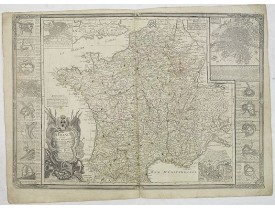 DESNOS -  La France, divisée en ses principaux gouvernements. Avec toutes les Routes de ce Royaume. . .
