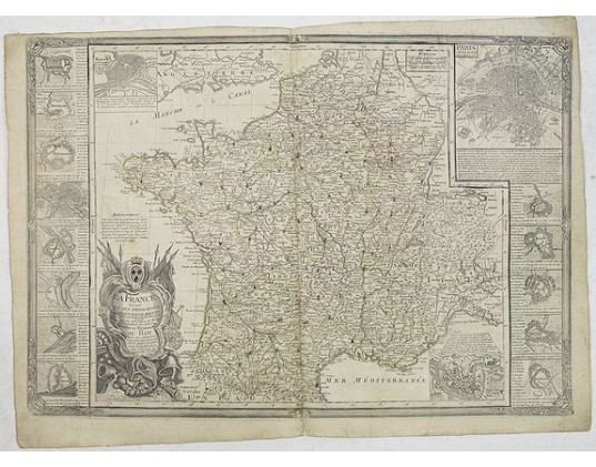 DESNOS - La France, divisée en ses principaux gouvernements. Avec toutes les Routes de ce Royaume. . . DESNOS - La France, divisée en ses principaux gouvernements. Avec toutes les Routes de ce Royaume. . .