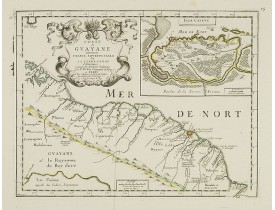 DU VAL, P. -  Coste de Guayane autrement Franc Equinoctale en la Terre-Ferme d'Amerique suivant les Dernières Relations . . .