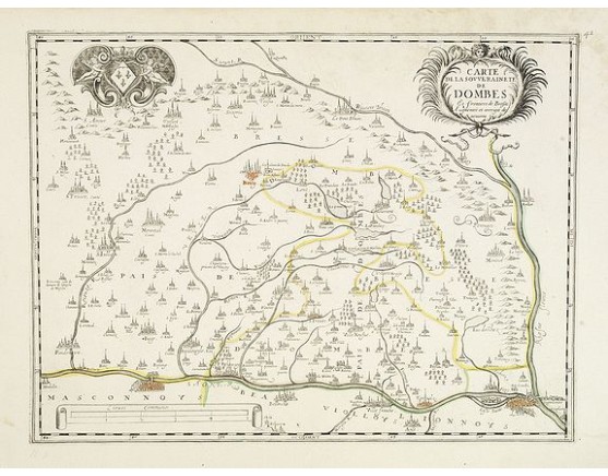 TAVERNIER, M. - Carte de la Souveraineté de Dombes Et frontière de Bresse Augmentée et corrigée de nouveau. TAVERNIER, M. - Carte de la Souveraineté de Dombes Et frontière de Bresse Augmentée et corrigée de nouveau.