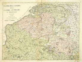 SOCIETA CALCOGRAFICA. -  Teatro della guerra nelle Flandre Austriache e Francesi. . .