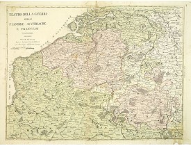 SOCIETA CALCOGRAFICA. -  Teatro della guerra nelle Flandre Austriache e Francesi. . .