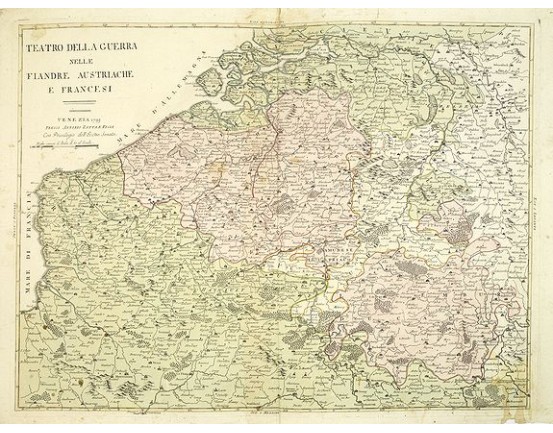 SOCIETA CALCOGRAFICA. - Teatro della guerra nelle Flandre Austriache e Francesi. . . SOCIETA CALCOGRAFICA. - Teatro della guerra nelle Flandre Austriache e Francesi. . .