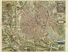 NICOLAY. -  Portrait de la Ville, Cité et Université de Paris avec les Faubourgs di celle dédié au Roy.