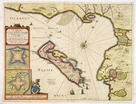 VISSCHER, C. J. -  Carte Particulière des costes de Poittou Aunis, et de la Rochelle et du fort St. Louys comme aussy de l'Isle de Ré avec ses forts.