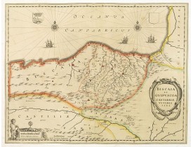 JANSSONIUS, J. -  Biscaia et Guipuscoa Cantabriae Veteris Pars. JANSSONIUS, J. -  Biscaia et Guipuscoa Cantabriae Veteris Pars.