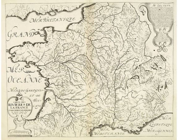 TAVERNIER, M. / SANSON, N. -  Carte des rivieres de la France curieusement recherchee. . .