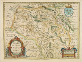 JANSSONIUS, J. -  Carte du pais de Retelois. JANSSONIUS, J. -  Carte du pais de Retelois.