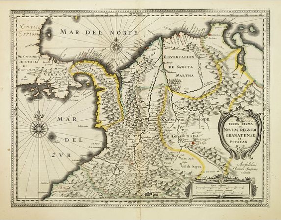 JANSSONIUS, J. - Terra Firma et Novum regnum Granatense et Propayan. JANSSONIUS, J. - Terra Firma et Novum regnum Granatense et Propayan.