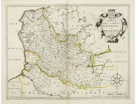 DUVAL, P. / MARIETTE, P. -  Carte des comtes d'Artois et Boulenois. DUVAL, P. / MARIETTE, P. -  Carte des comtes d'Artois et Boulenois.