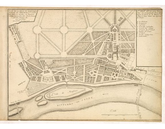 De FER, N. - Plan de la belle et magnifique maison de Monsieur à St Cloud. . . De FER, N. - Plan de la belle et magnifique maison de Monsieur à St Cloud. . .