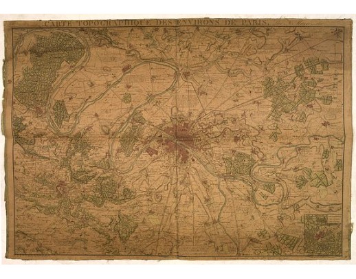 MAIRE, N. - Carte topographique des environs de Paris. MAIRE, N. - Carte topographique des environs de Paris.