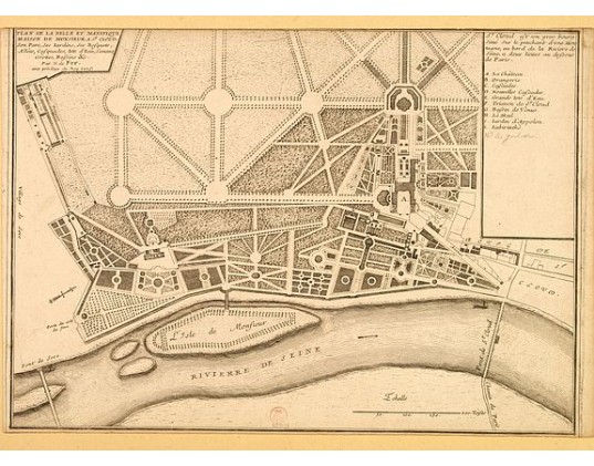 De FER, N. - Plan de la belle et magnifique maison de Monsieur à St Cloud. De FER, N. - Plan de la belle et magnifique maison de Monsieur à St Cloud.