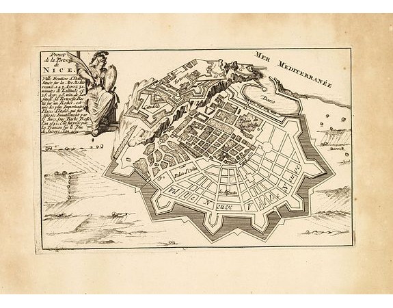 DE FER, N. - Projet de la forteresse de Nice. DE FER, N. - Projet de la forteresse de Nice.