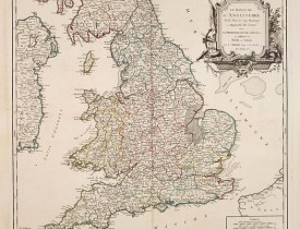 VAUGONDY, R. de -  Le Royaume D'Angleterre, divise selon les sept Royaumes ou Heptrachie des Saxons, avec La Principaute De Galles, et subdivisie en Shires ou Comtes…