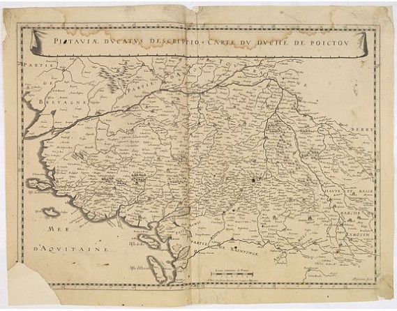 MARIETTE, P. - Pictaviae Ducatus Descriptio, Carte du Duché de Poictou. MARIETTE, P. - Pictaviae Ducatus Descriptio, Carte du Duché de Poictou.
