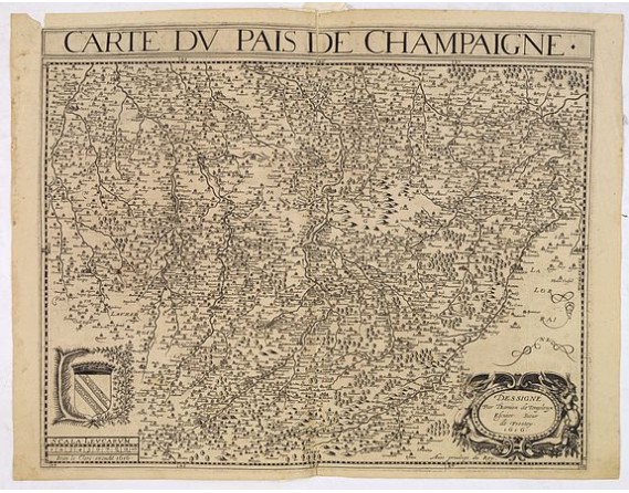 BOUGUEREAU, M. / LECLERC, J. - Carte du Pais de Champaigne. BOUGUEREAU, M. / LECLERC, J. - Carte du Pais de Champaigne.
