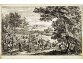 MEULEN, Adam Frans Van der. -  Le Roy dans sa calleche accompagné des Dames dans le Bois de Vincennes. MEULEN, Adam Frans Van der. -  Le Roy dans sa calleche accompagné des Dames dans le Bois de Vincennes.
