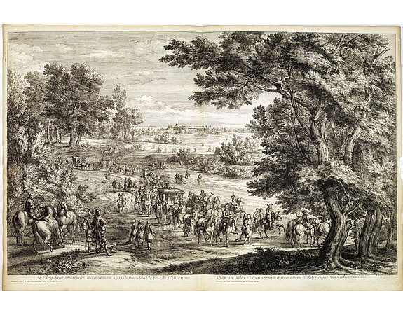 MEULEN, Adam Frans Van der. -  Le Roy dans sa calleche accompagné des Dames dans le Bois de Vincennes.