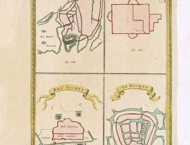 HASE, J, M. -  [ Four plans on one sheet] Han Tscheu, Sinngan Fou (Singapore??), Kan Tscheu and Su Tscheu.