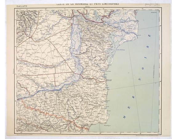 SERVICE GEOGRAPHIQUE DE L'ARMEE. - Carte de la Roumanie et Pays limitrophes. Odessa. GALATZ. SERVICE GEOGRAPHIQUE DE L'ARMEE. - Carte de la Roumanie et Pays limitrophes. Odessa. GALATZ.