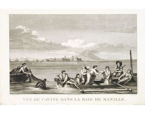 LA PEROUSE, J. F. G. -  Vue de cavite dans la Baie de Manille.