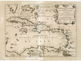 NOLIN, J.B. / CORONELLI, P. -  Archipelague Du Mexique. ou Sont les Isles de Cuba, Espagnole, Iamaique, etc. Avec les Isles Lucayes, et les Isles Caribes, Connues sous les nom d'Antilles . . . 1742