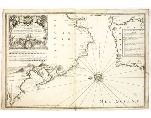 MICHELOT, H. / BREMOND, L. - Nouvelle Carte de la Baye de Cadis et du Detroit de Gibraltar, dediee a Monseigneur, Le Chevalier d'Orleans, General des Galeres de France. Par ses tres humbles serviteurs MICHELOT, H. / BREMOND, L. - Nouvelle Carte de la Baye de Cadis et du Detroit de Gibraltar, dediee a Monseigneur, Le Chevalier d'Orleans, General des Galeres de France. Par ses tres humbles serviteurs