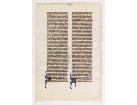 Page from a BIBLE. -  Manuscript leaf from a mid-thirteenth century Parisian Bible, on vellum.
