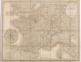 PICQUET, Ch. -  Carte Routière, Physique et Administrative de la France et d'une partie des états voisins. . .