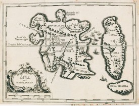 LE NOBLE, E. -  Carta Topografica dell' Isola Del Maritaggio di Monsieur le Boble per la prima volta. Tradotta dal francese in italiano.