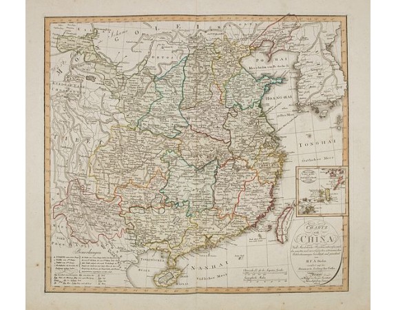 GEOGRAPH. INSTITUTS -  Charte von China nach Murdochischer Projection entworfen. ... Berichtiget, und gezeichnet von H.F.A. Stieler. . .