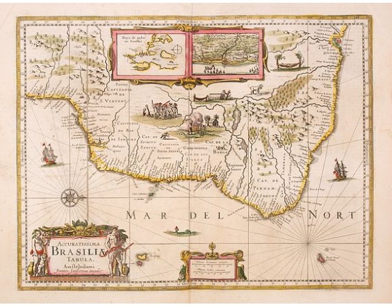 JANSSONIUS, J. -  Accuratissima Brasiliae Tabula.