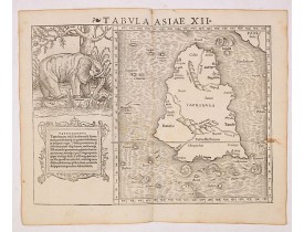 MÜNSTER, S. -  Tabula Asiae XII (Sri Lanka, with Elephant) MÜNSTER, S. -  Tabula Asiae XII (Sri Lanka, with Elephant)