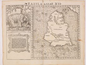 MÜNSTER, S. -  Tabula Asiae XII (Sri Lanka, with Elephant)