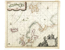 VAN KEULEN, J. -  Pascarte van Europa Beginnende vande Canael tot aen Spitbergen, en van Ysland tot aen Nova Zemla . . . VAN KEULEN, J. -  Pascarte van Europa Beginnende vande Canael tot aen Spitbergen, en van Ysland tot aen Nova Zemla . . .