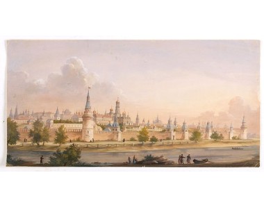 RUSSIAN SCHOOL - (View of the Moscow Kremlin, seen from the Moskva River in the south). RUSSIAN SCHOOL - (View of the Moscow Kremlin, seen from the Moskva River in the south).