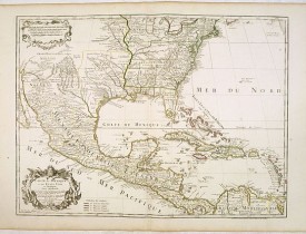 L'ISLE, G. de. / DEZAUCHE. -  Carte du Mexique et des Etats Unis d'Amérique…