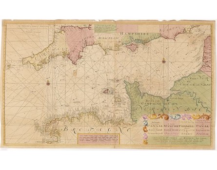 VAN KEULEN, G. - Nieuwe paskaart vande geheele canaal tufschen engeland en vranckryck. VAN KEULEN, G. - Nieuwe paskaart vande geheele canaal tufschen engeland en vranckryck.